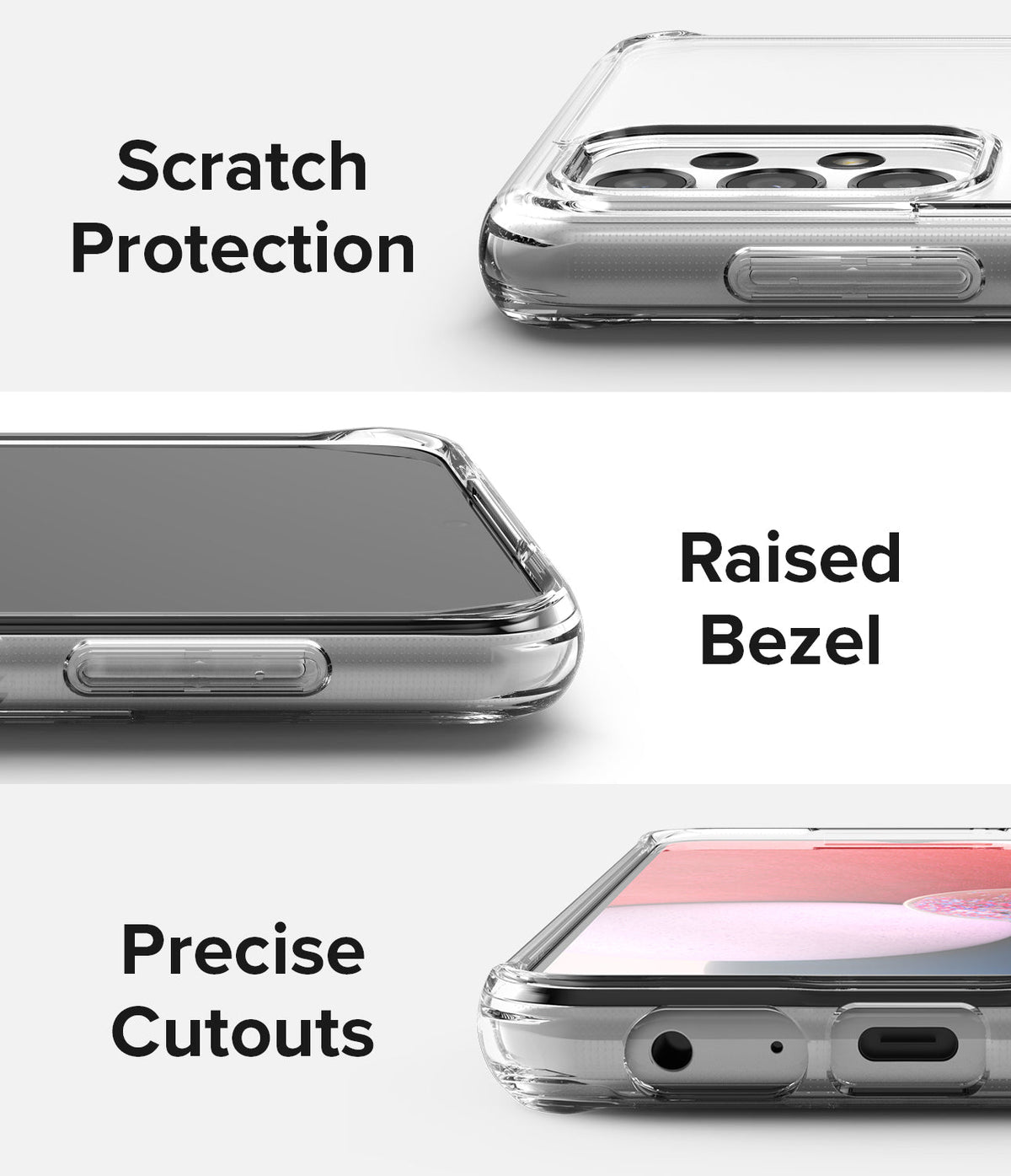 Galaxy A13 4G (LTE) Case | Fusion - Clear phone case showing scratch protection, raised bezels, and precise port cutouts.