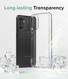 Galaxy A13 5G Case | Fusion - A black smartphone next to a clear protective case surrounded by ice cubes.