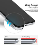 Galaxy A21s Screen Protector | Dual Easy Film - Galaxy A21s Screen Protector - A smartphone with a folding wing screen protector that wraps around the edges for full coverage.
