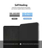 Galaxy A21s Screen Protector | Dual Easy Film - Diagram comparing standard film scratches to self-healing Dual Easy Wing.