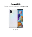 Galaxy A21s Case | Fusion - Samsung Galaxy A21s phone with a clear protective case, showing front and back views.