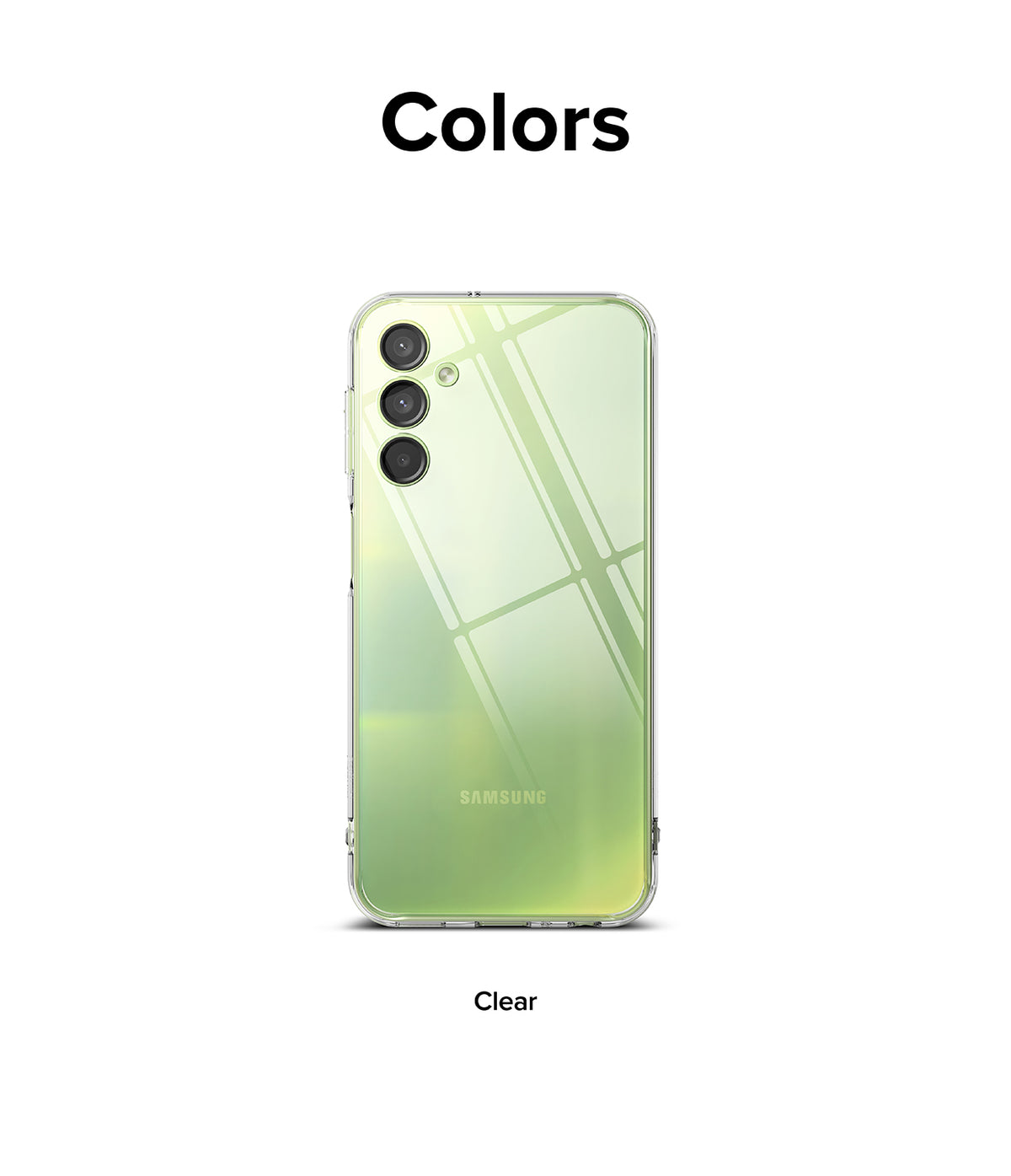 Galaxy A24 4G(LTE) Case | Fusion - Clear - Samsung Galaxy A24 in a transparent protective case showing a light green back.
