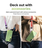 Galaxy A24 4G(LTE) Case | Fusion - Clear - Two people wearing Galaxy A24 phones with clear cases and colorful neck straps.