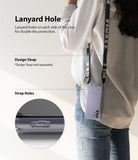 Galaxy A32 4G Case | Fusion - Person wearing a phone case with a lanyard strap, highlighting the integrated strap holes.
