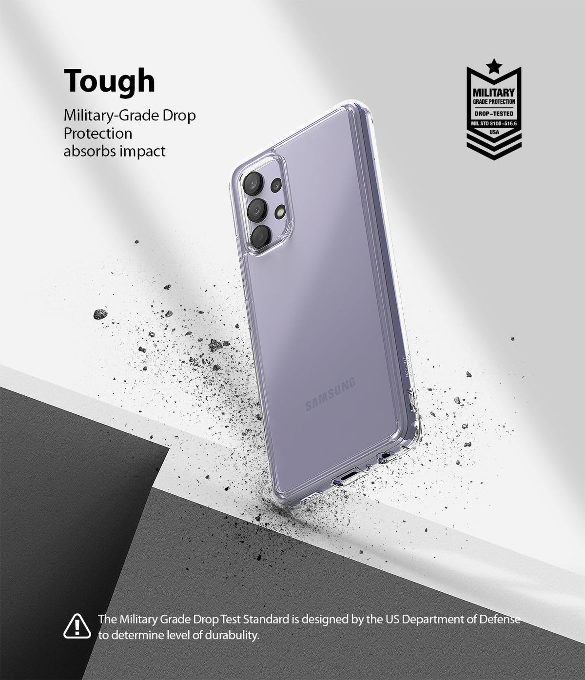 Galaxy A32 4G Case | Fusion - Clear protective phone case on a Samsung Galaxy A32 with military-grade drop protection.