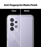 Galaxy A32 4G Case | Fusion - Comparison of clear and matte phone case finishes showing fingerprint resistance.