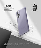 Galaxy A32 4G Case | Fusion - Clear phone case with military-grade drop protection, floating amidst dust particles.