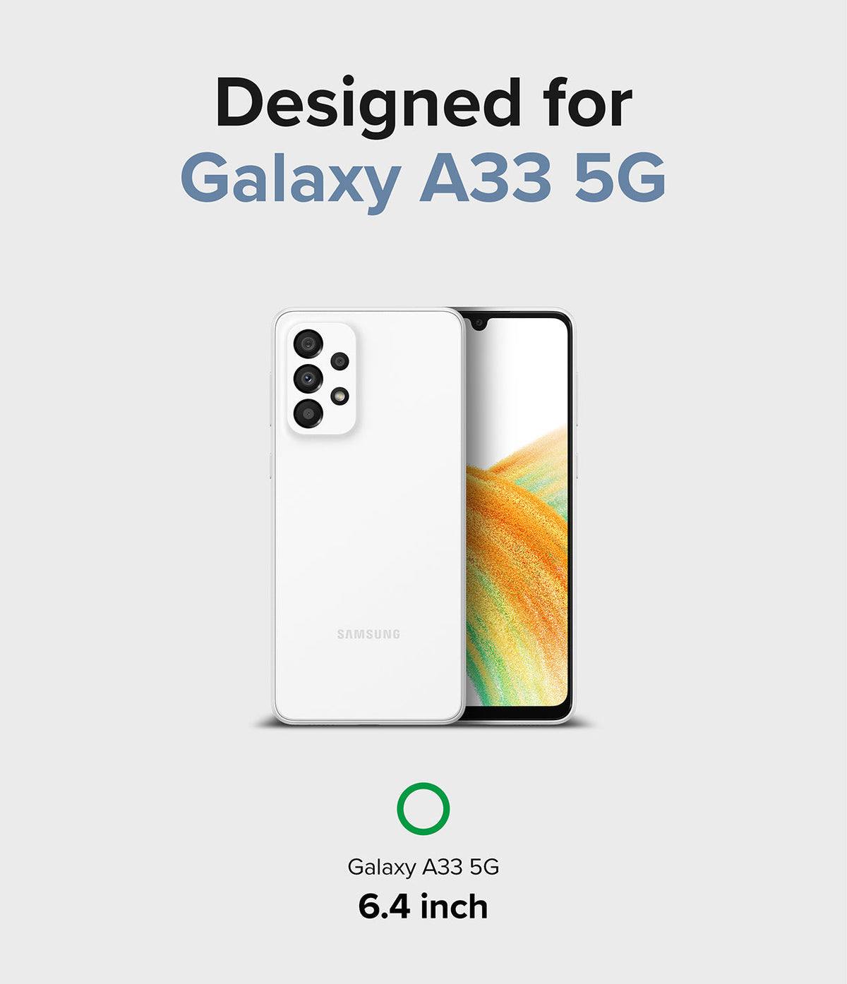 Galaxy A33 5G Case | Fusion - White Samsung Galaxy A33 5G phone shown from front and back against a light gray background.