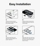 Galaxy A14/A24/A34 Camera Lens Protector | Camera Lens Frame Glass - Galaxy A14/A24/A34 Camera Lens Protector - Four-step infographic showing how to clean, peel, align, and install lens glass.