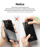 Galaxy A14/A24/A34 Camera Lens Protector | Camera Lens Frame Glass - Galaxy A14/A24/A34 Camera Lens Protector - Instructions showing correct and incorrect ways to remove a phone case.