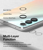 Galaxy A14/A24/A34 Camera Lens Protector | Camera Lens Frame Glass - Galaxy A14/A24/A34 Camera Lens Protector - Exploded view of a multi-layer camera lens protector on a smartphone.