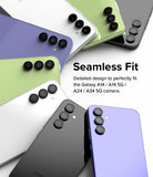 Galaxy A14/A24/A34 Camera Lens Protector | Camera Lens Frame Glass - Galaxy A14/A24/A34 Camera Lens Protector - Multiple colorful Samsung Galaxy phones with black camera lens protectors.