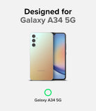 Galaxy A34 Case | Fusion-X - Gradient-colored Samsung Galaxy A34 5G phone shown from front and back against a white background.