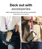 Galaxy A34 Case | Fusion-X - Two people wearing Galaxy A34 phones in Fusion-X cases with colorful neck and wrist straps.