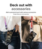 Galaxy A34 Case | Fusion-X - Two people wearing camo phone cases with colorful neck straps attached.