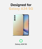 Galaxy A34 Case | Fusion - A Galaxy A34 5G phone with a gradient back and screen, labeled as designed for the device.