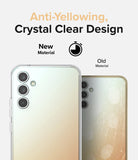 Galaxy A34 Case | Fusion - Comparison of a clear, anti-yellowing phone case versus an old, scratched, and yellowed case.