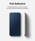 Galaxy A34 5G Screen Protector | Full Cover Glass - Galaxy A34 5G Screen Protector - Front and side views of a smartphone showing full-adhesive screen coverage.