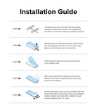 Galaxy A34 5G Screen Protector | Full Cover Glass - Galaxy A34 5G Screen Protector - Five-step illustrated guide showing how to install a screen protector using a jig.