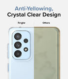 Galaxy A53 5G Case | Fusion - Comparison showing a clear Ringke case versus a yellowed competitor case on a phone.