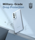Galaxy A53 5G Case | Fusion - Clear phone case with military-grade drop protection, floating against a blue background.
