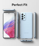 Galaxy A53 5G Case | Fusion - Clear phone case shown from multiple angles around a Galaxy A53 5G with a colorful screen.