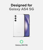 Galaxy A54 Case | Fusion-X - White Galaxy A54 5G phone shown from back and front against a light background with text overlay.
