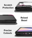Galaxy A54 Case | Fusion-X - Three close-up views highlighting scratch protection, raised bezels, and precise port cutouts.