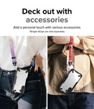 Galaxy A54 Case | Fusion-X - Two people wearing Galaxy A54 phones in Fusion-X cases with colorful neck straps attached.