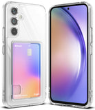 Galaxy A54 Case | Fusion Card - Clear phone case with a built-in card slot holding a gradient-colored credit card.