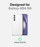 Galaxy A54 Case | Fusion Card - White Samsung Galaxy A54 5G phone shown from back and front against a light background.