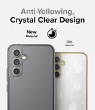 Galaxy A54 Case | Fusion - Comparison of a clear, pristine phone case versus a yellowed, scratched old material case.