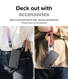 Galaxy A54 Case | Fusion - Two people wearing Galaxy A54 phones with Fusion cases attached to colorful neck and wrist straps.