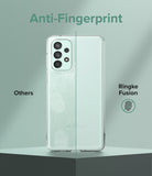 Galaxy A73 5G Case | Fusion - Comparison showing a scratched, fingerprint-covered phone case versus a clean Ringke case.