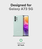 Galaxy A73 5G Case | Onyx - Mint green Samsung Galaxy A73 5G phone shown from front and back on a light gray background.