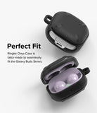 Galaxy Buds FE / 2 Pro / Buds 2 / Galaxy Buds Pro / Live Case | Onyx - Black textured protective case on Galaxy Buds.