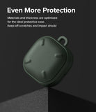 Galaxy Buds FE / 2 Pro / Buds 2 / Galaxy Buds Pro / Live Case | Onyx - Dark green protective case balanced on a corner.