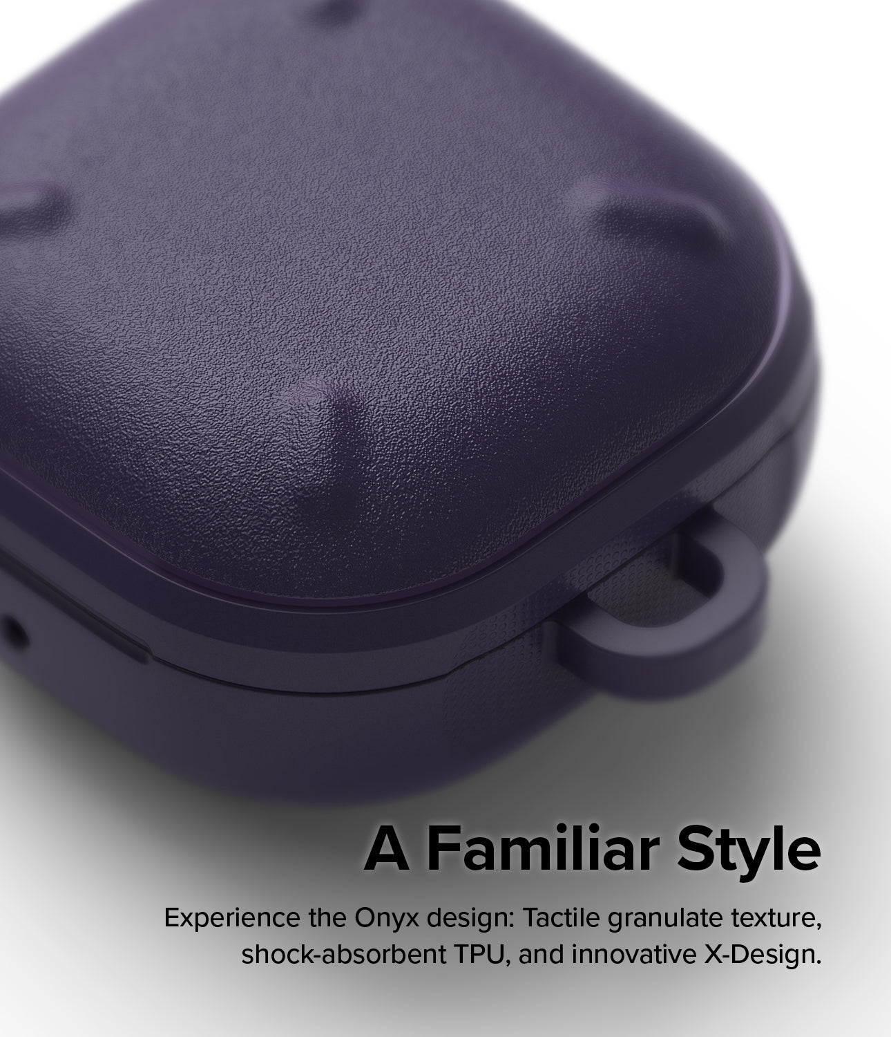 Galaxy Buds FE / 2 Pro / Buds 2 / Galaxy Buds Pro / Live Case | Onyx - Textured dark purple protective earbud case.