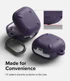 Galaxy Buds FE / 2 Pro / Buds 2 / Galaxy Buds Pro / Live Case | Onyx - Purple protective case with X-patterned bumpers.