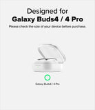 Galaxy Buds 4 Pro / 4 Case | Air - Open white charging case for Galaxy Buds 4/4 Pro with green indicator light.