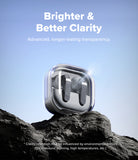 Galaxy Buds 4 Pro / 4 Case | Air - Clear protective case for Galaxy Buds resting on a dark rock against a blue sky.