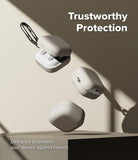 Samsung Galaxy Buds On / 4 Pro / 4 Case | Silicone - Three beige silicone cases for Galaxy Buds floating against a neutral background.