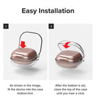 Galaxy Buds FE / 2 Pro / Buds 2 / Galaxy Buds Pro / Live Case | Hinge - Clear - Two-step installation guide for a clear case.