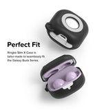 Galaxy Buds FE / 2 Pro / Buds 2 / Galaxy Buds Pro / Live Case | Slim-X - Black protective case on Galaxy Buds.