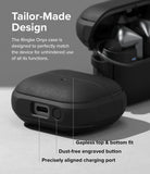 Galaxy Buds 3 Pro / 3 / 3 FE | Onyx Magnetic - Black protective case showing precise cutouts for charging and buttons.