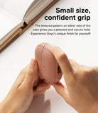 Galaxy Buds 3 Pro / 3 / 3 FE | Onyx Magnetic - Hands holding a textured, pink Galaxy Buds case with a secure grip.