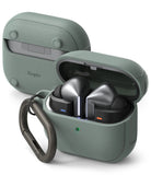Galaxy Buds 3 Pro / 3 / 3 FE | Onyx Magnetic - Sage green textured cases for Galaxy Buds with a metal carabiner.