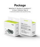 Galaxy Buds 3 Pro / 3 / 3 FE | Onyx Magnetic - Two white product boxes showing sage green earbud cases and specifications.