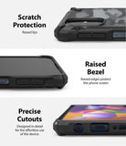 Galaxy M31s Case | Fusion-X - Three close-up views of a phone case highlighting raised bezels, camera protection, and ports.