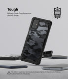 Galaxy M31s Case | Fusion-X - Black camouflage phone case with reinforced corners and military-grade drop protection certification.